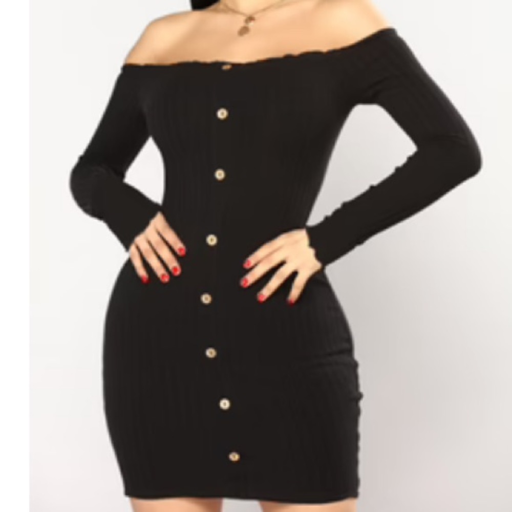 Long sleeve off the shoulder mini dress